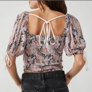 NWT Free People Back On Floral Top S